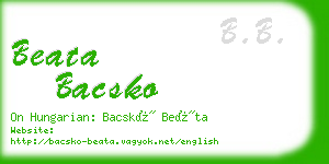 beata bacsko business card